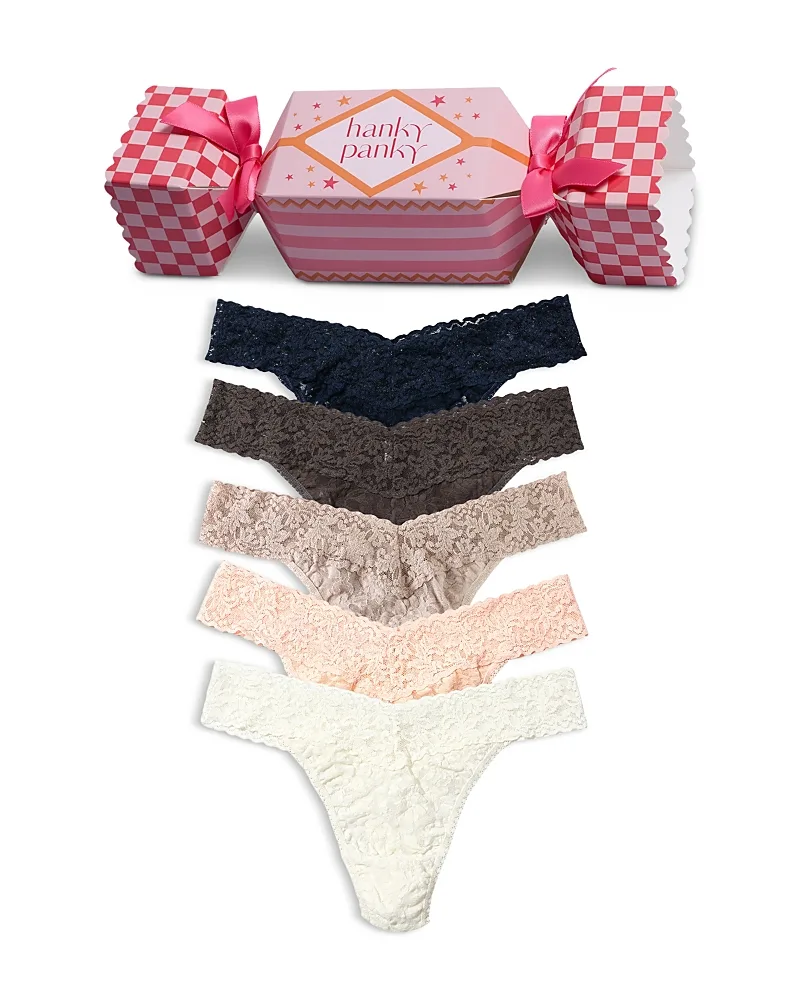 Signature Lace Original Rise Thong, Pack of 5 by Hanky Panky
