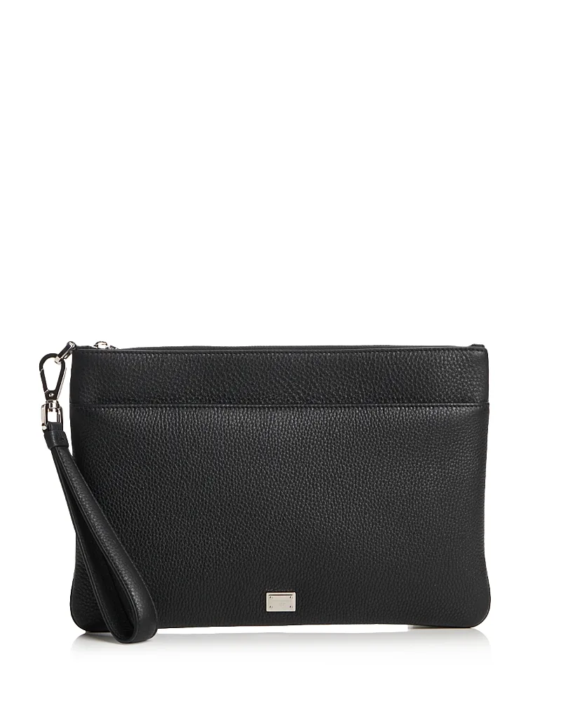 Logo Leather Zip Pouch by Dolce & Gabbana