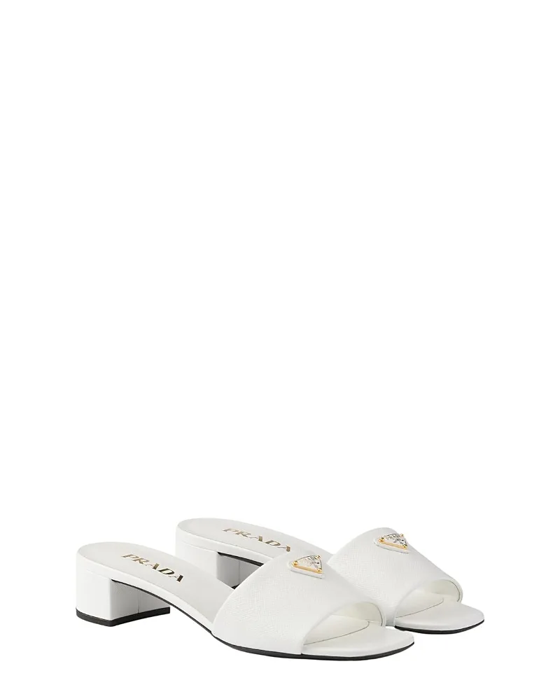 Saffiano Patent Leather Sandals by Prada
