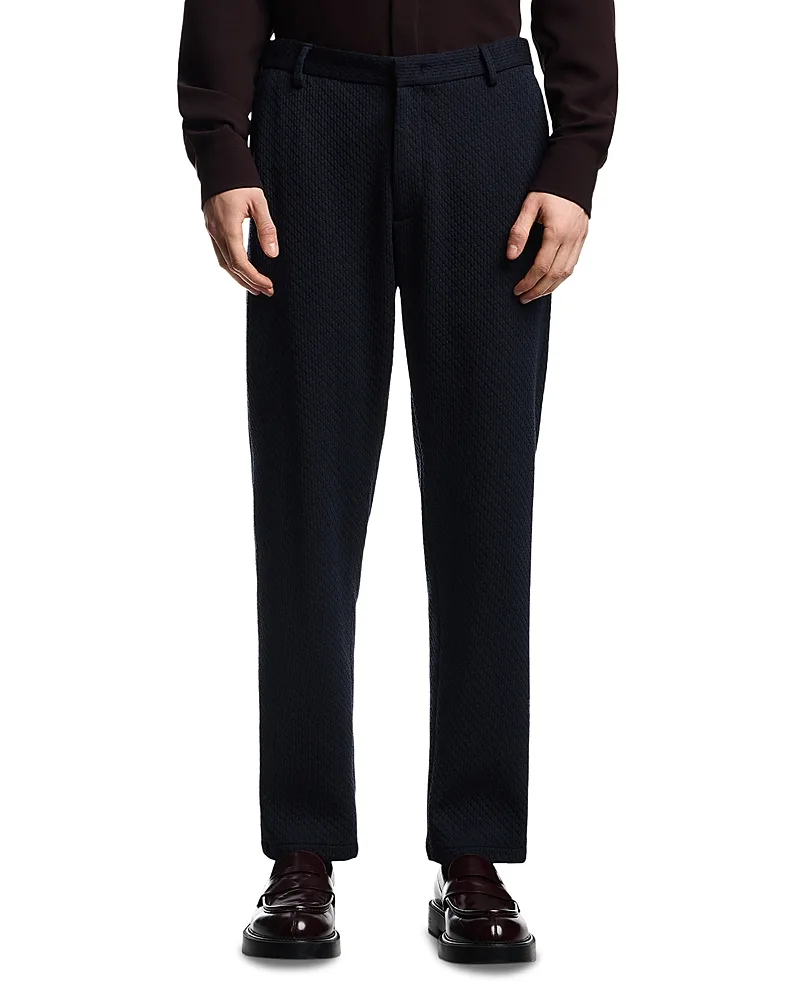 Emporio Armani Regular Fit Double Jersey Jacquard Trousers by Armani