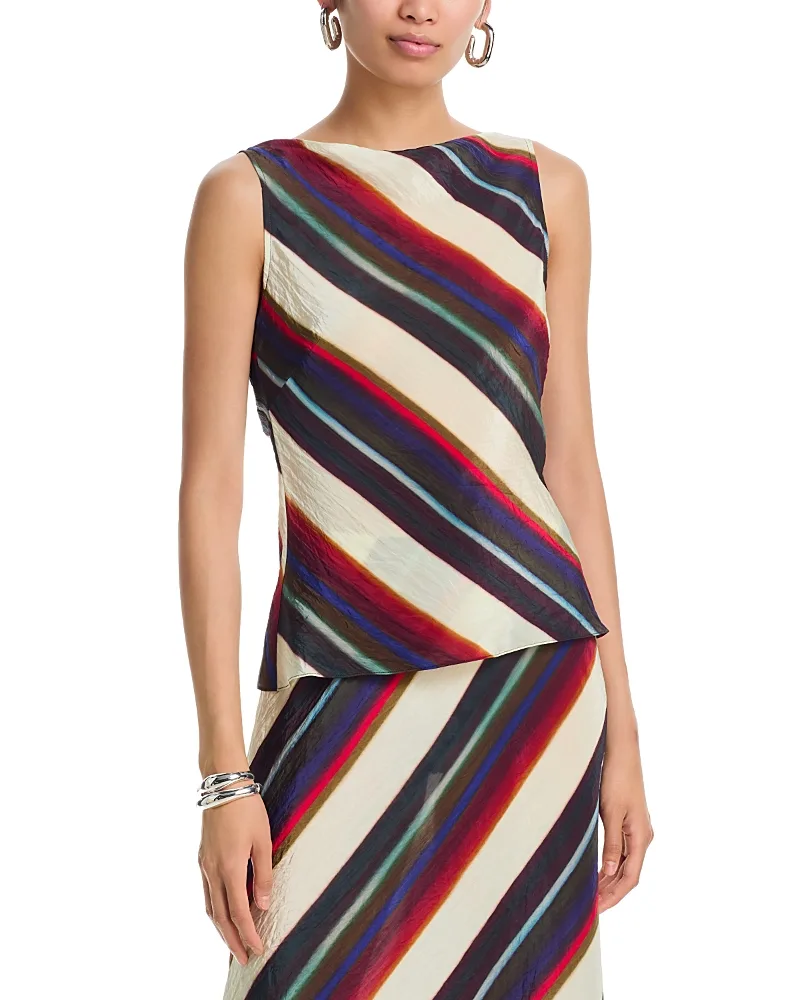 Striped Cowl Back Top by Christopher John Rogers
