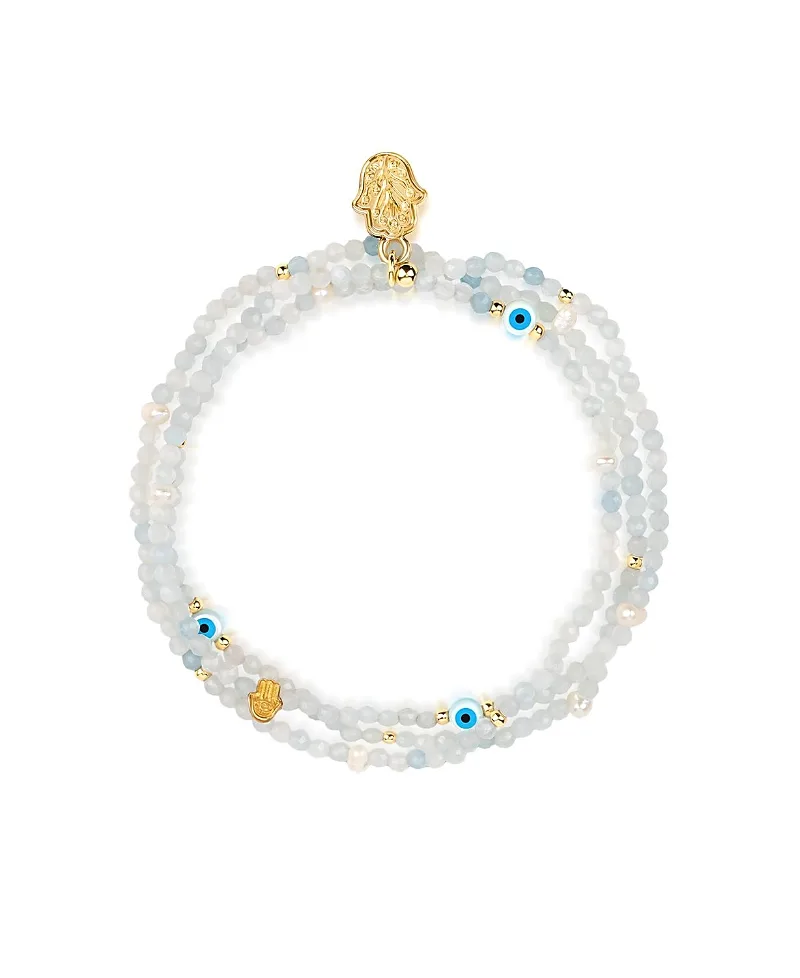 Dreamy Spirit Aquamarine March Birthstone Wrap Bracelet