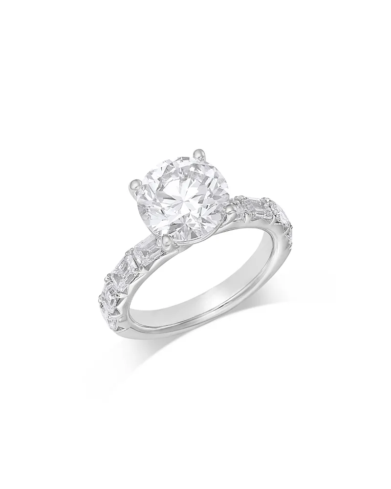 Luxe Collection Certified Lab Grown Diamond Emerald Cut Band Engagement Ring in 18K White Gold, 4.2 Tcw by Bloomingdales Fine Collection