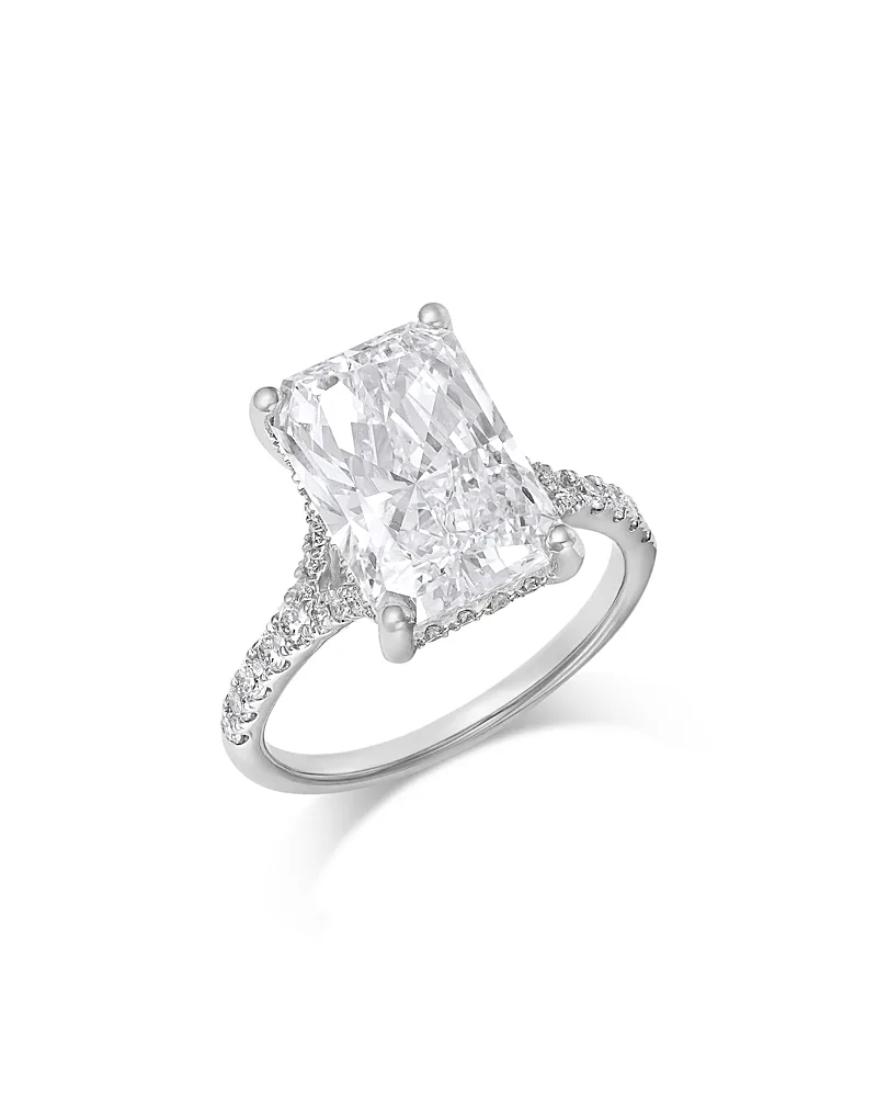 Luxe Collection Certified Lab Grown Diamond Radiant Cut Engagement Ring in 18K White Gold, 5.5 Tcw by Bloomingdales Fine Collection