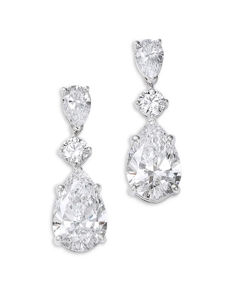 Luxe Collection Certified Lab Grown Diamond Mixed Cut Drop Earrings in 14K White Gold, 5.0 Tcw by Bloomingdales Fine Collection