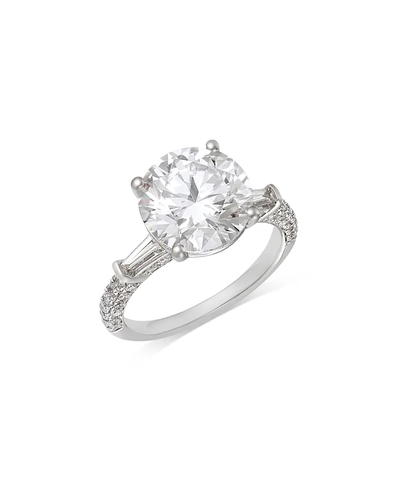 Luxe Collection Certified Lab Grown Diamond Round Cut Engagement Ring in 18K White Gold, 4.6 Tcw