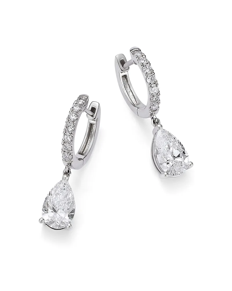 Luxe Collection Certified Lab Grown Diamond Pear Shaped Drop Earrings in 14K White Gold, 2.25 Tcw by Bloomingdales Fine Collection