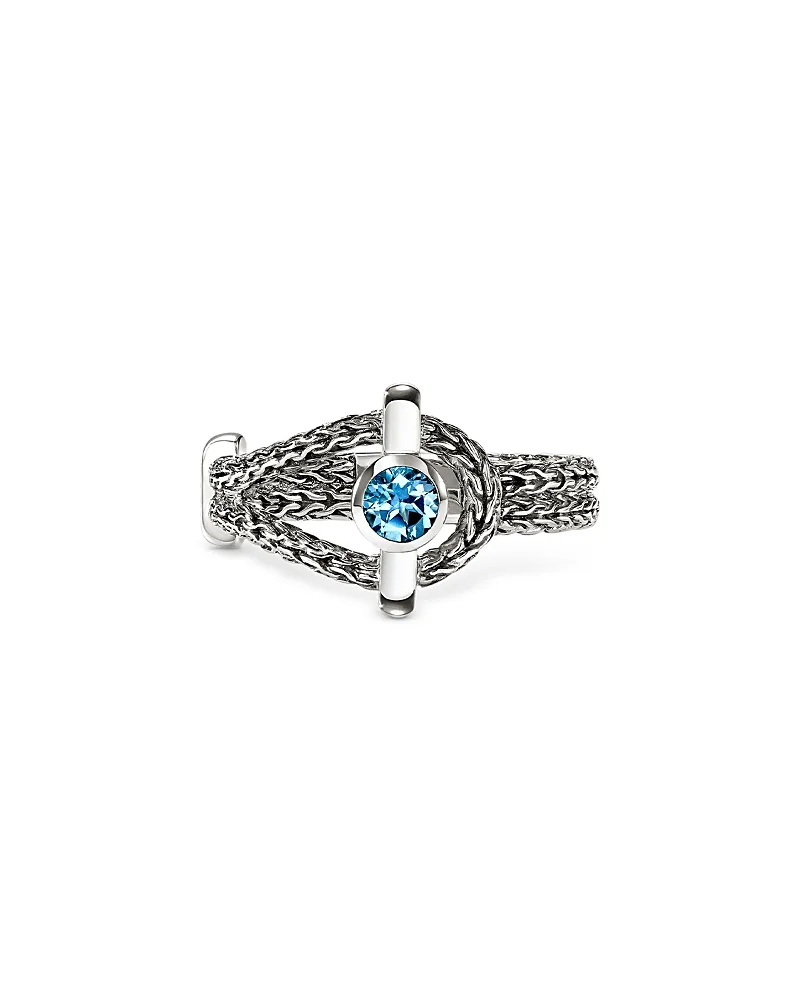 Sterling Silver Icon Swiss Blue Topaz Halo Ring by John Hardy