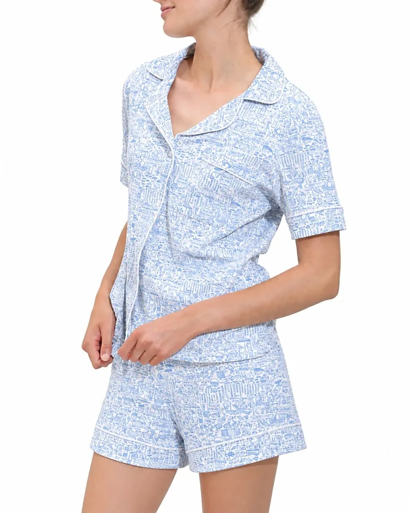 Button Front Short Pajama Set