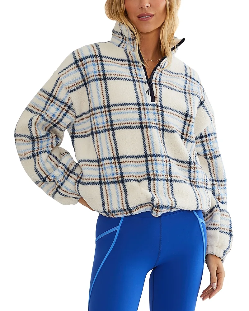 Leona Sherpa Quarter Zip Top by Beach Riot