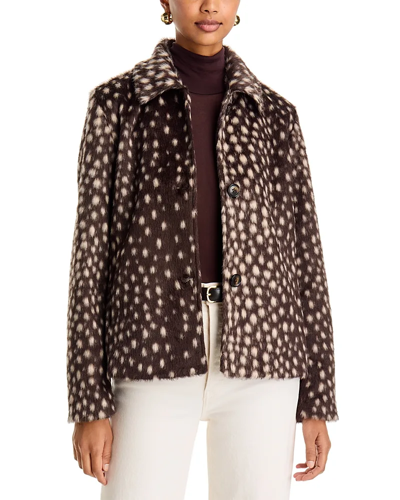 Printed Faux Fur Jacket by Bernardo