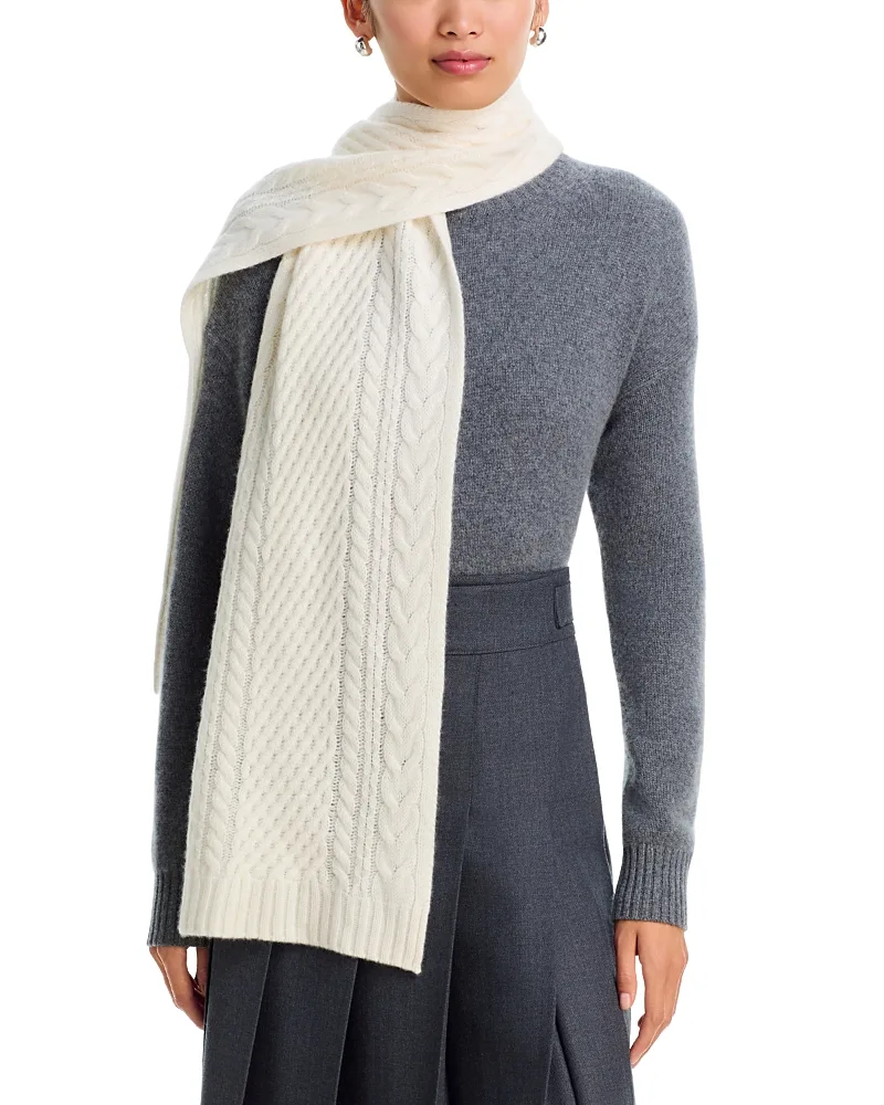 Cashmere Cable Knit Scarf by Amicale