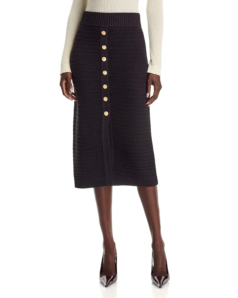 Tani Cotton Knit Midi Skirt