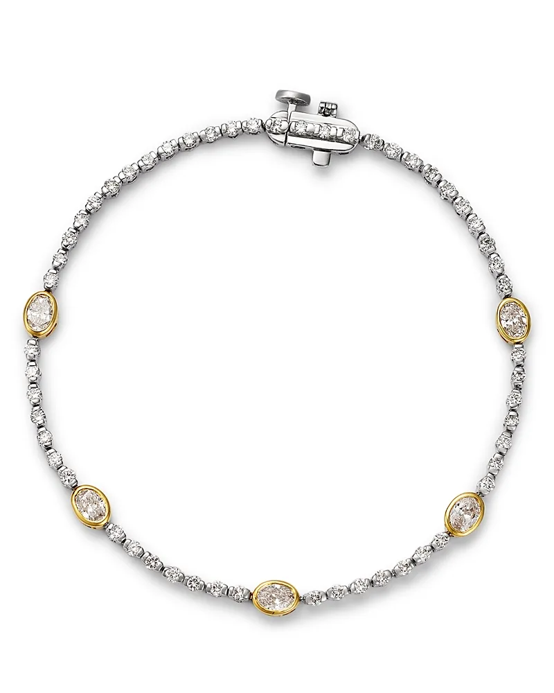 Luxe Collection Certified Lab Grown Diamond Bezel Tennis Bracelet in 14K White & Yellow Gold, 2.0 Tcw by Bloomingdales Fine Collection