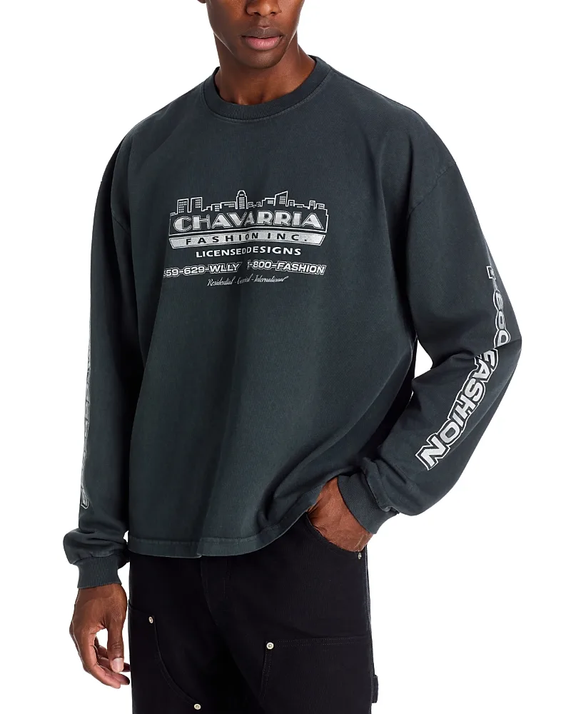 Licensed Designs Long Sleeve Buffalo Tee by Willy Chavarria