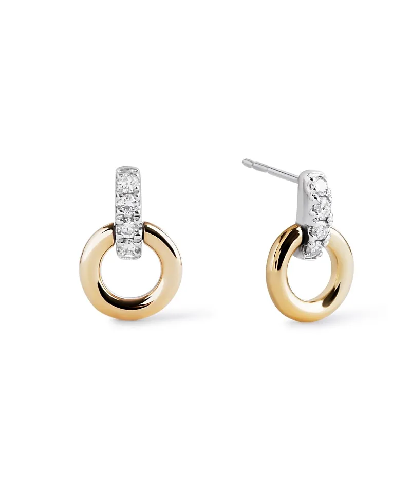Solid Yellow Gold Diamond Links Studs by Ana Luisa