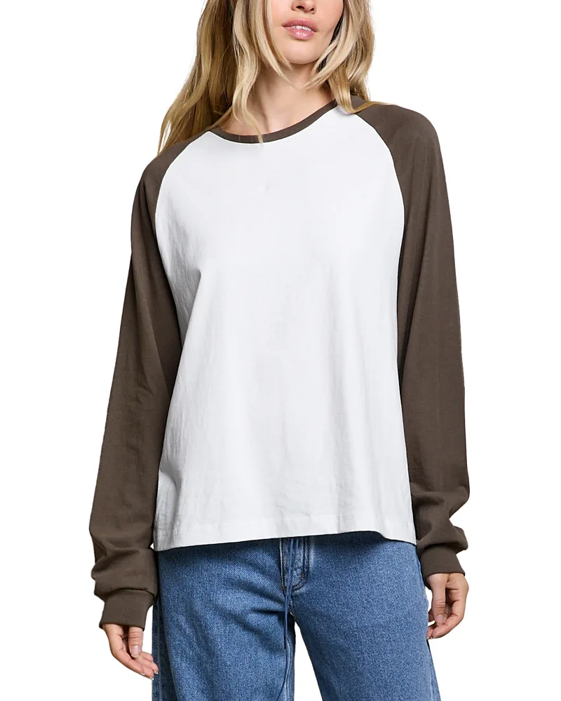 Jacky Cotton Jersey Long Sleeve Crewneck Baseball Tee