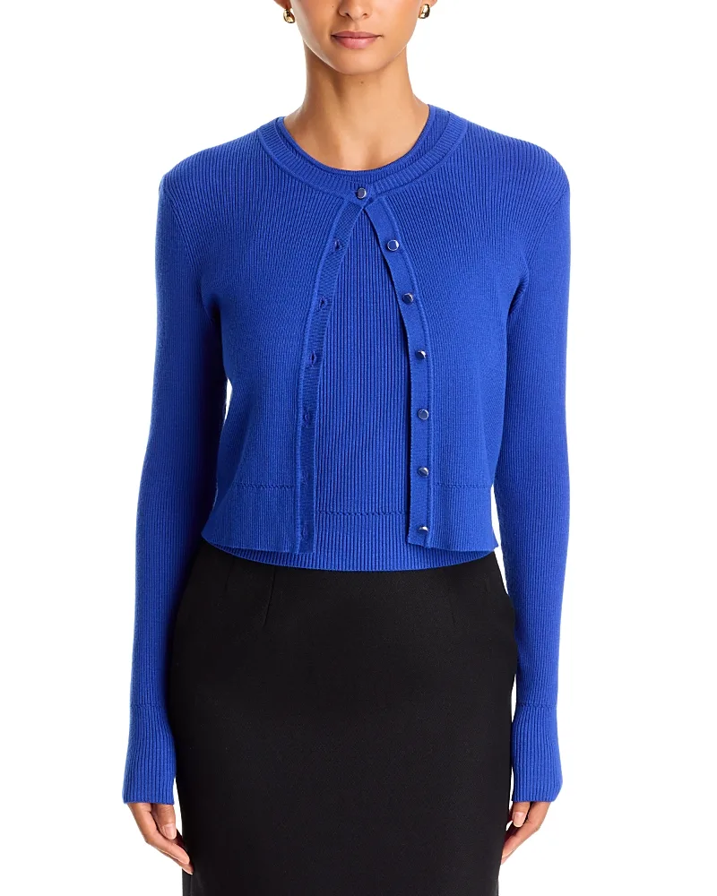 Zoe Ribbed Cropped Cardigan by Toccin