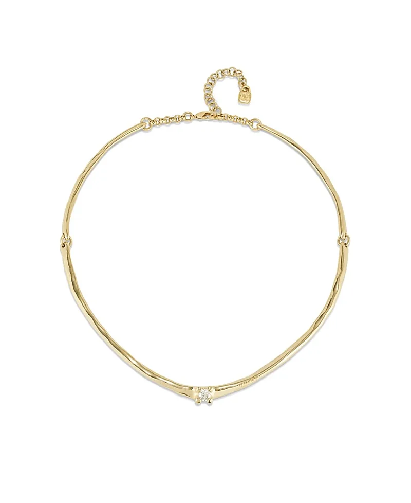 Rigid Necklace with White Zircon by Unode50
