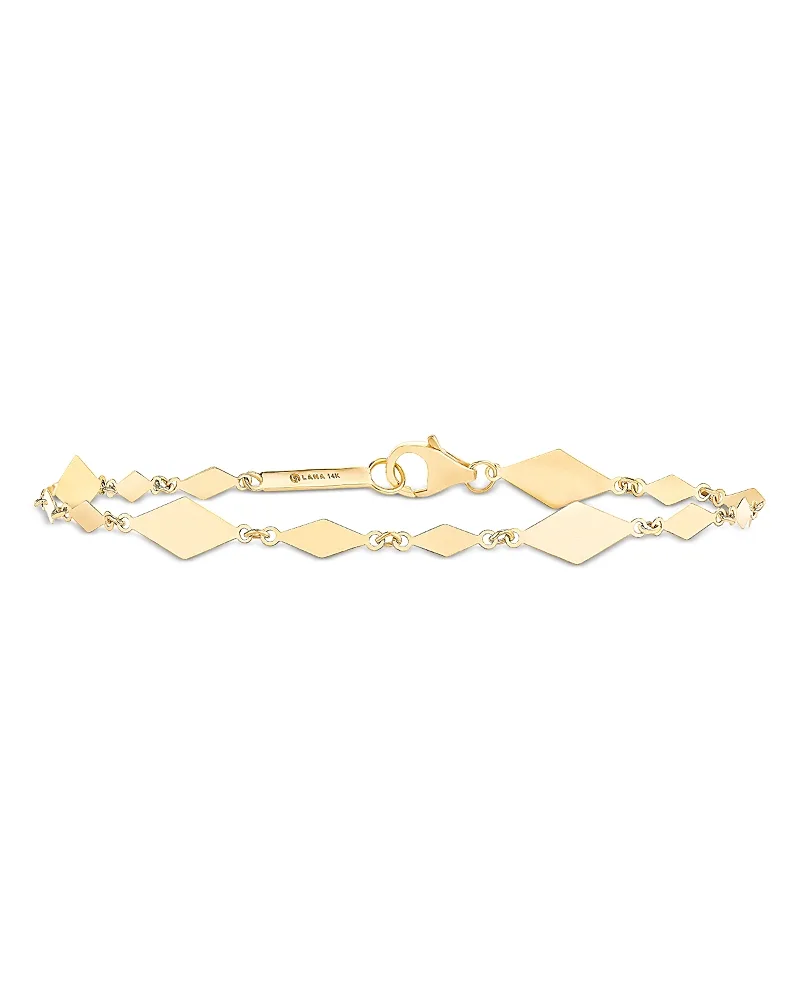 14K Yellow Gold Alternating Kite Chain Bracelet