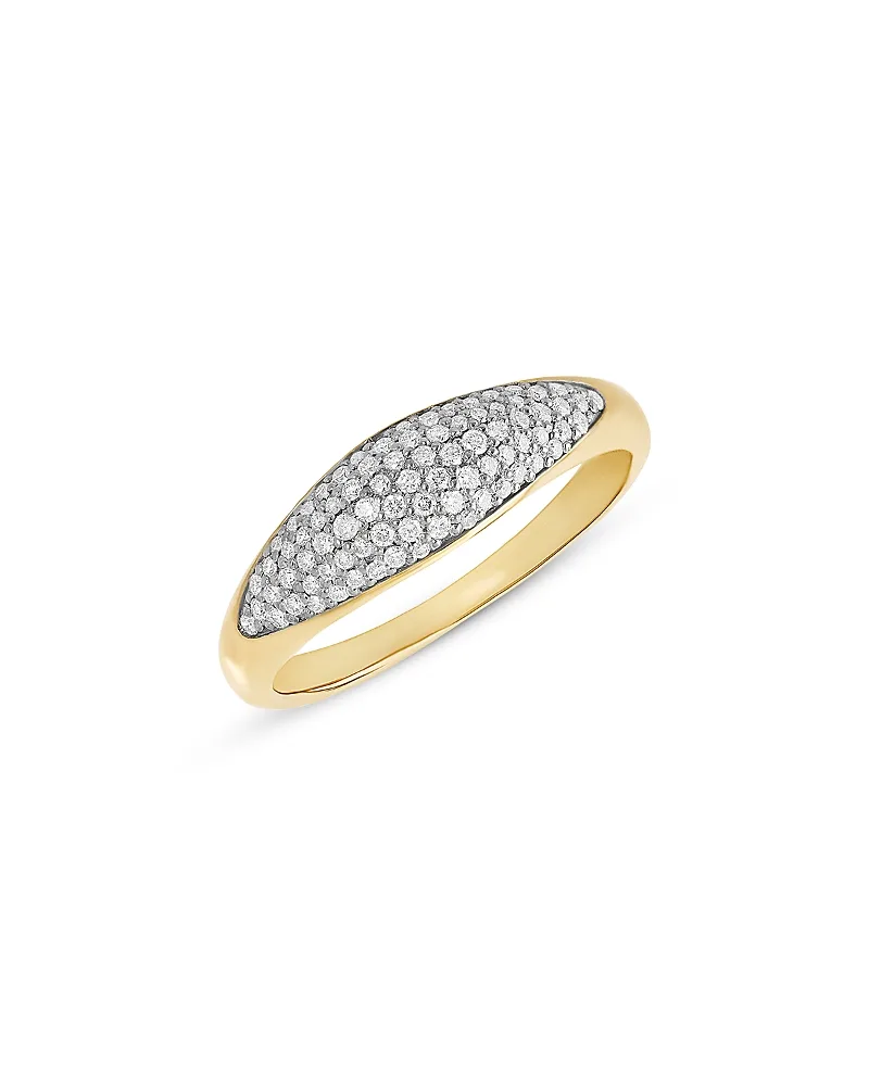 14K Yellow Gold Diamond Dipped Thin Bubble Ring, 0.3 Tcw by Lana
