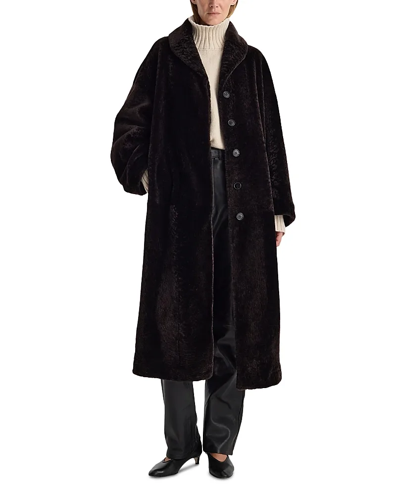 Shearling Shawl Collar Coat by Rohe