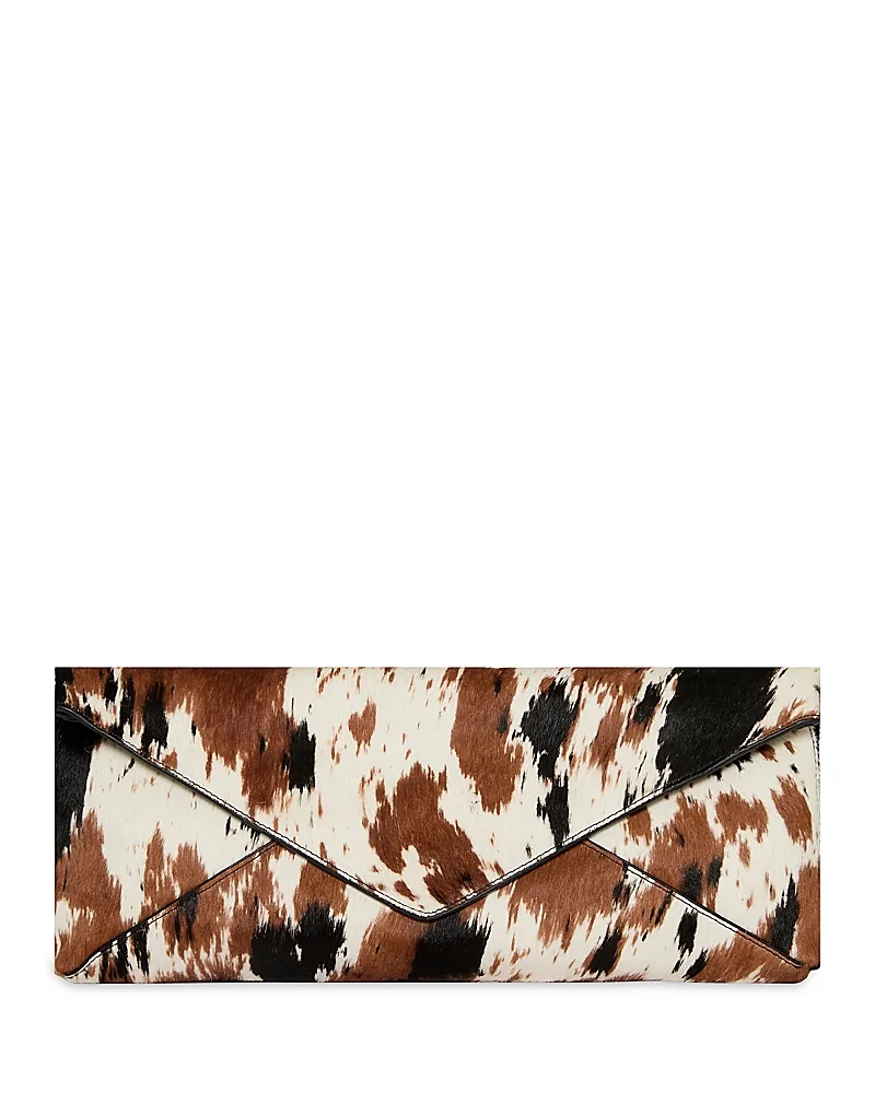 Calf Hair Cow Print Envelope Clutch