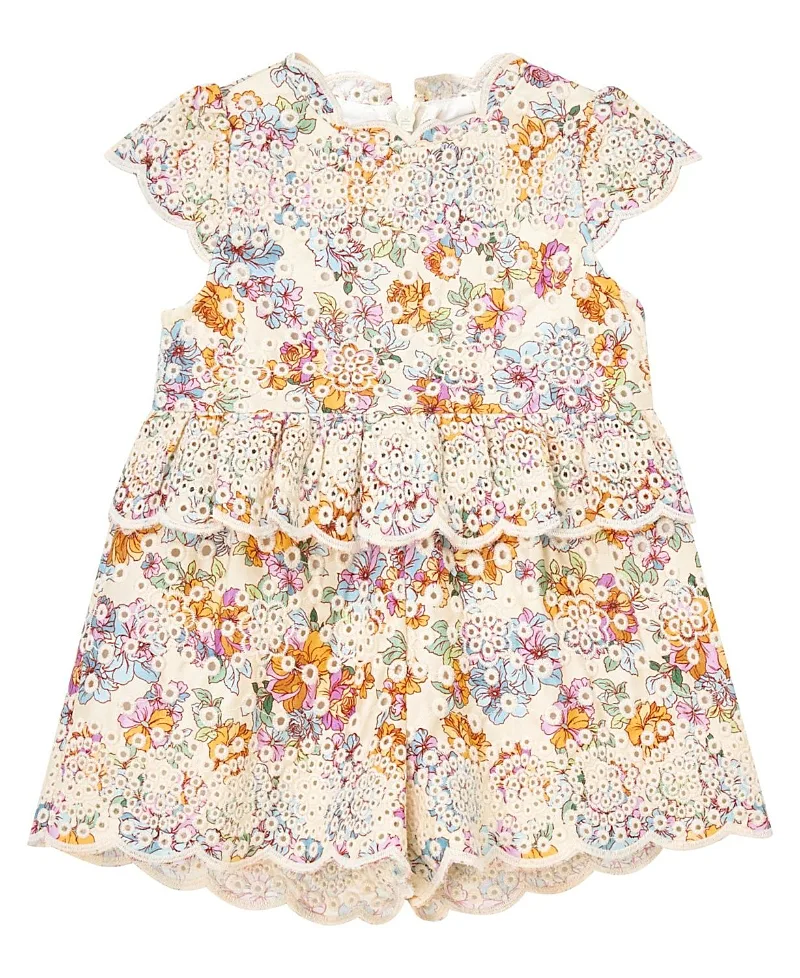 Posie Cotton Embroidered Romper by Marlo Kids