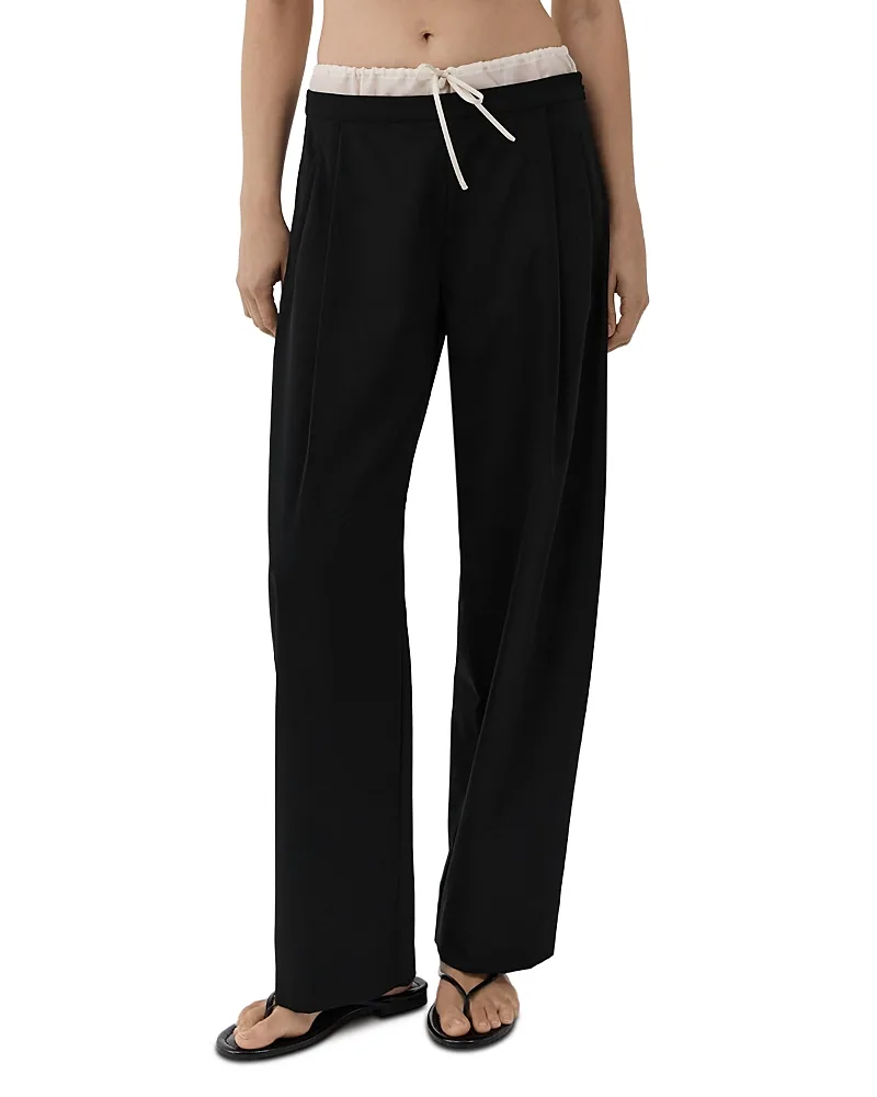 Wool Layered Waist Balloon Pants by St. Agni
