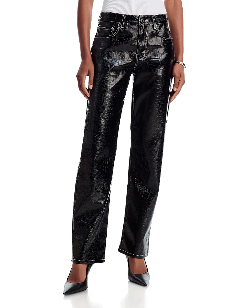 Pinup Croc Embossed Patent Leather Pants by Ksubi