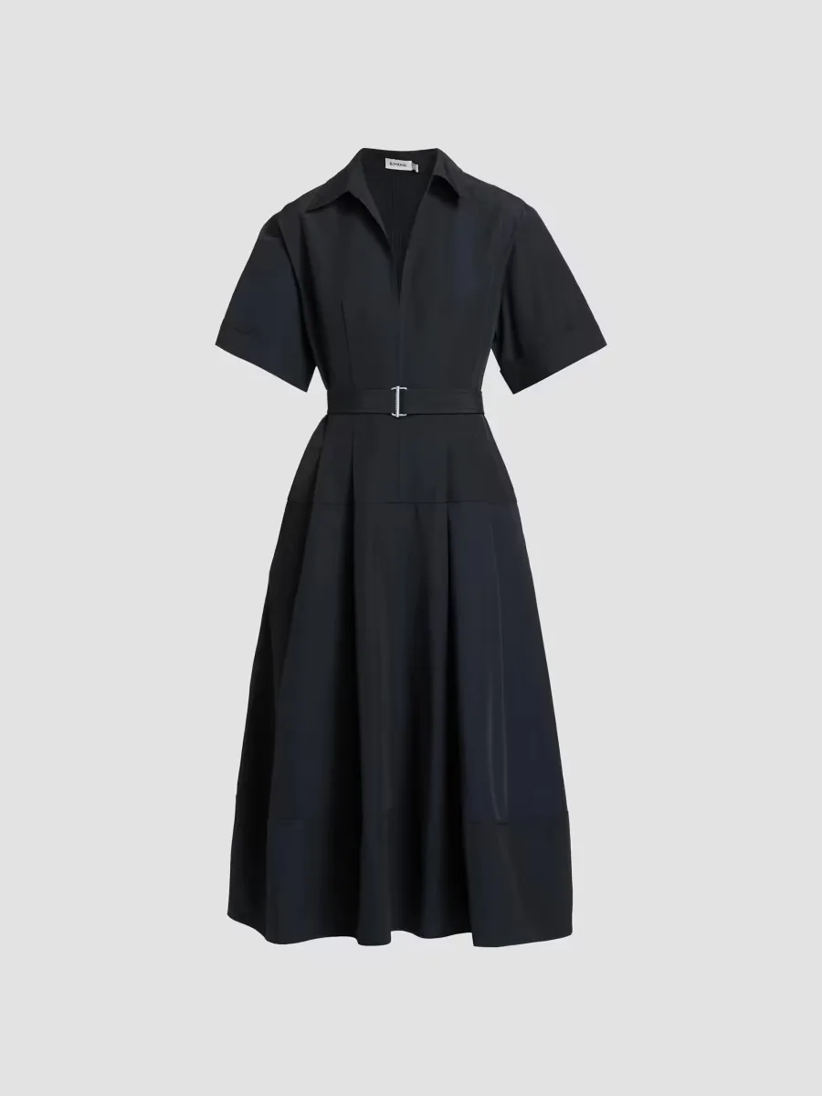 Deanna Belted Midi-Dress by SIMKHAI