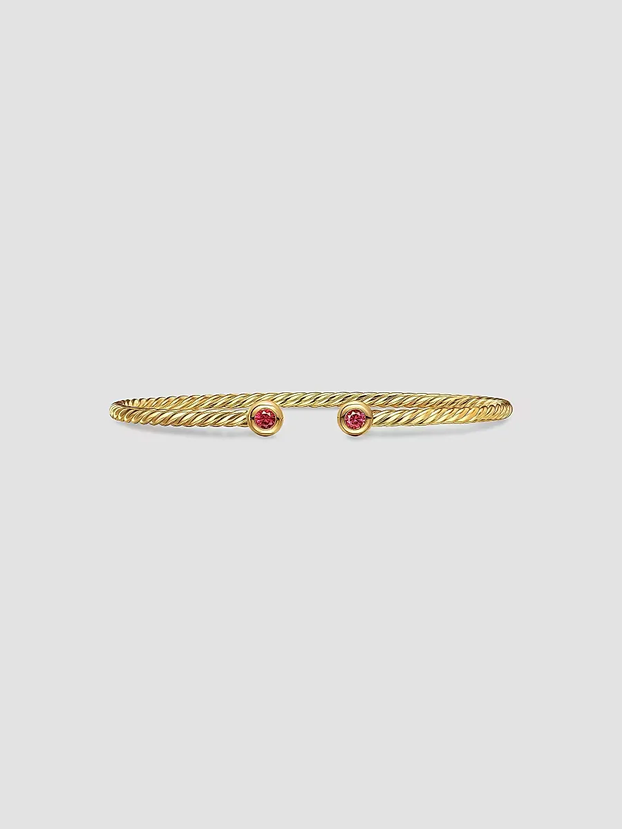 Micro Cablespira Flex Round Bracelet in 18K Yellow Gold by David Yurman