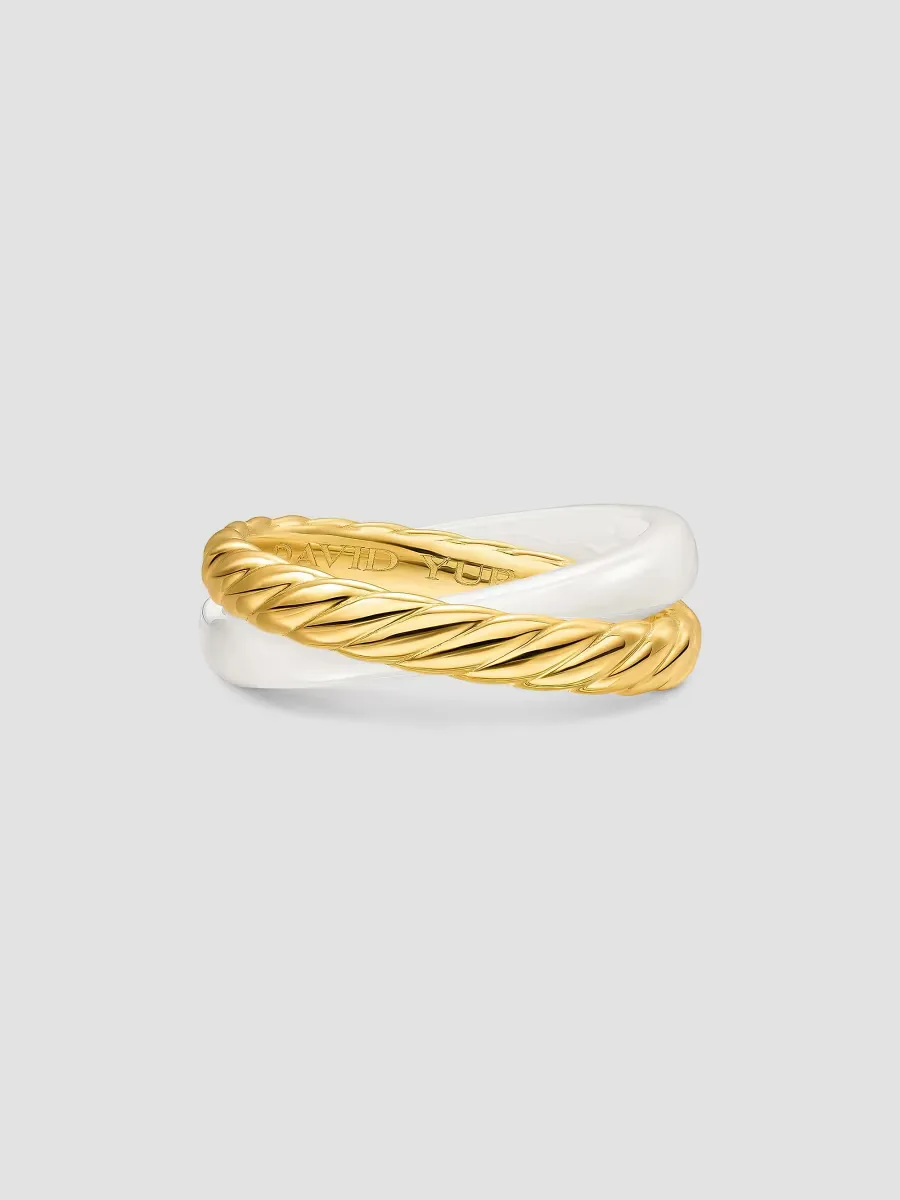 Crossover Two Row Rotating Ring in 18K Yellow Gold by David Yurman