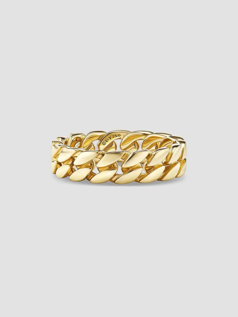 Curb Chain Band Ring in 18K Yellow Gold, 6MM by David Yurman