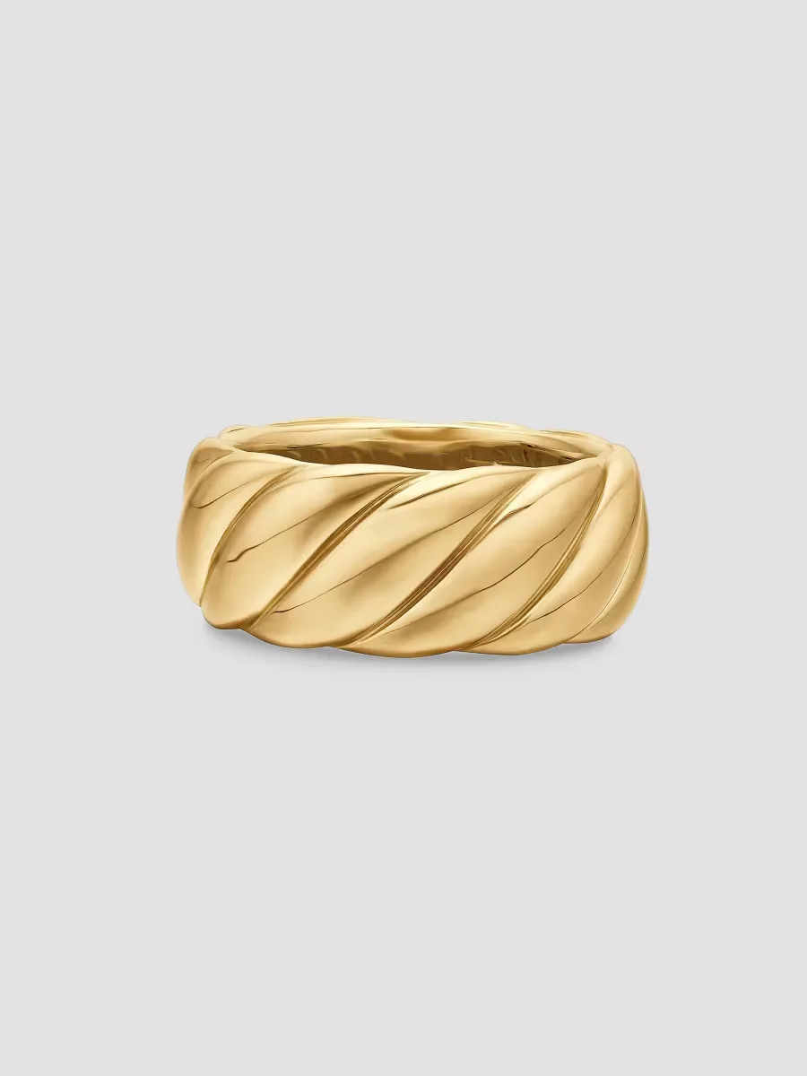 Sculpted Cable Band Ring in 18K Yellow Gold