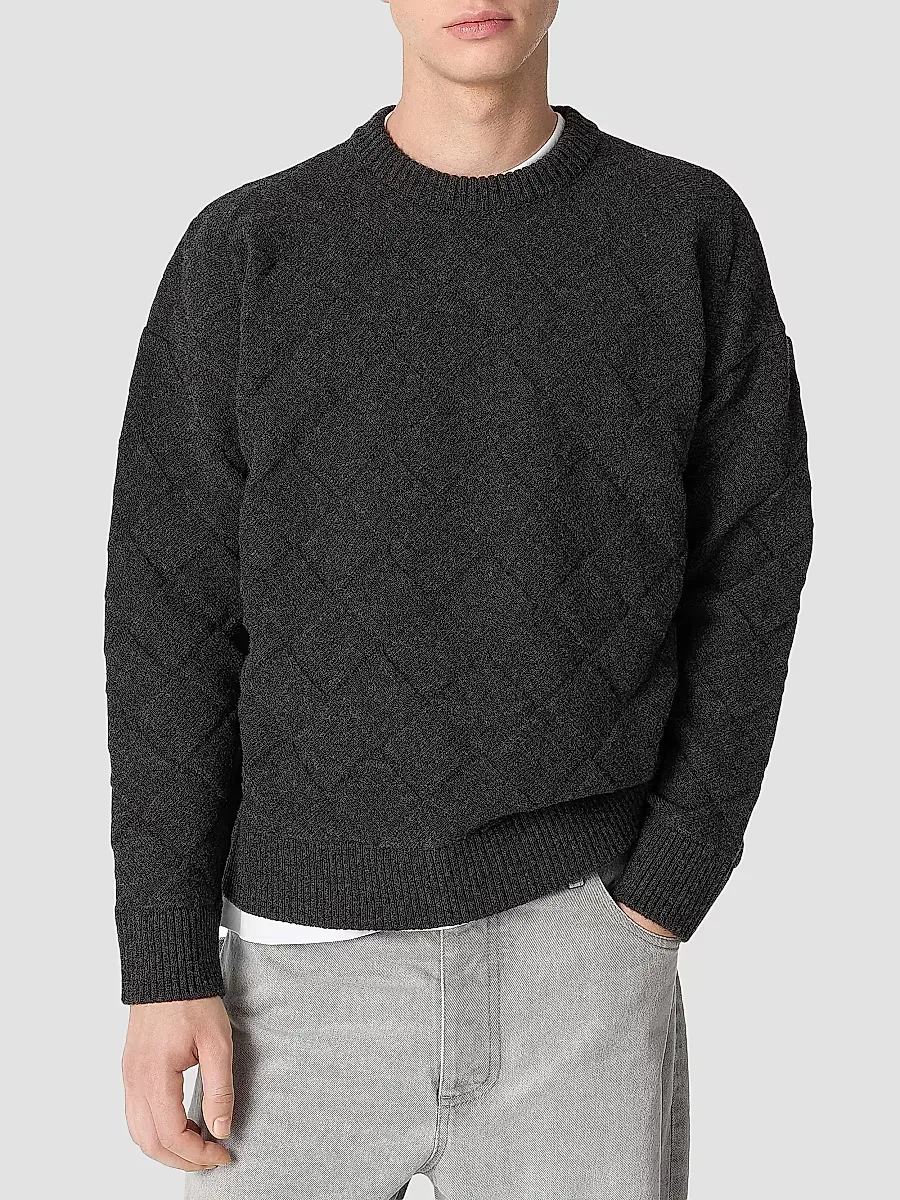 Intrecciato 3D Wool-Blend Knit Sweater