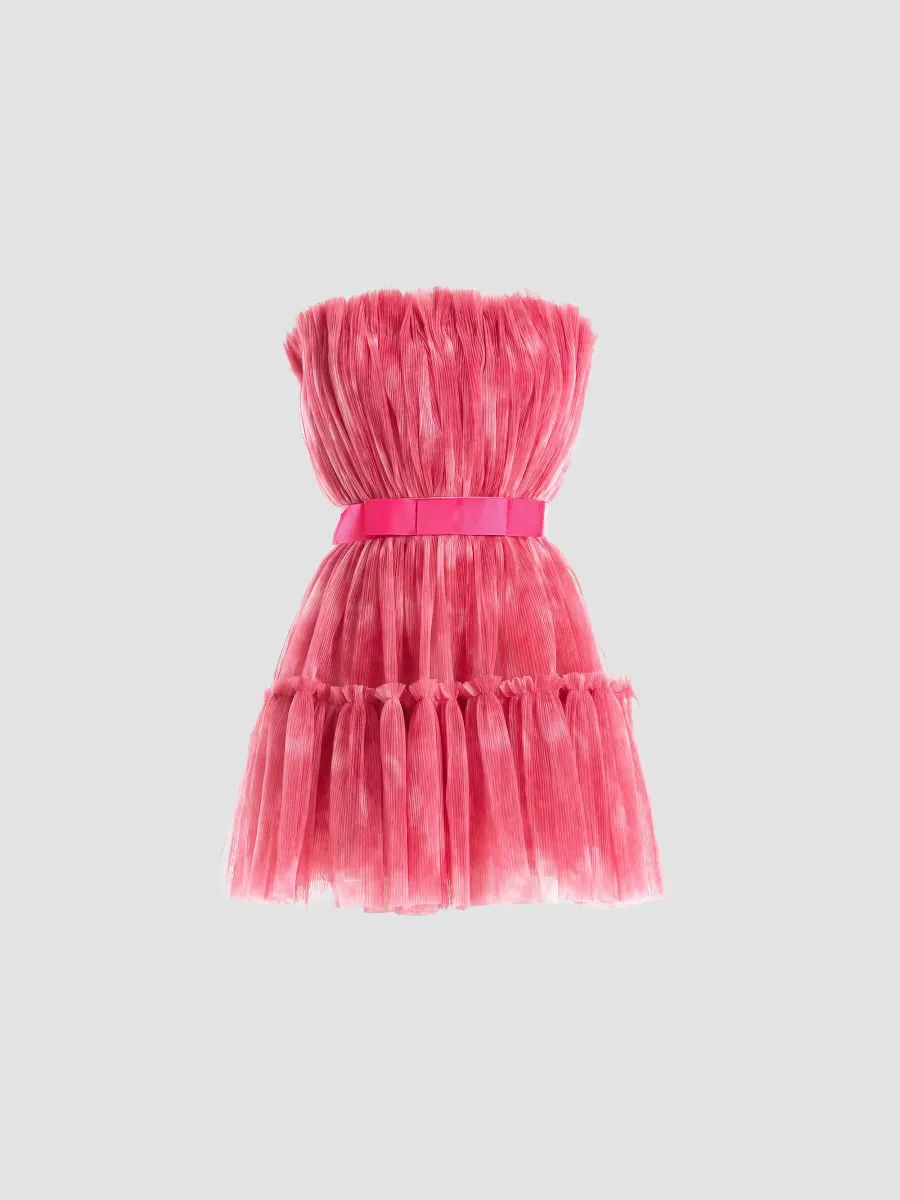 Petra Plissé Tulle Fit & Flare Minidress by Dress the Population