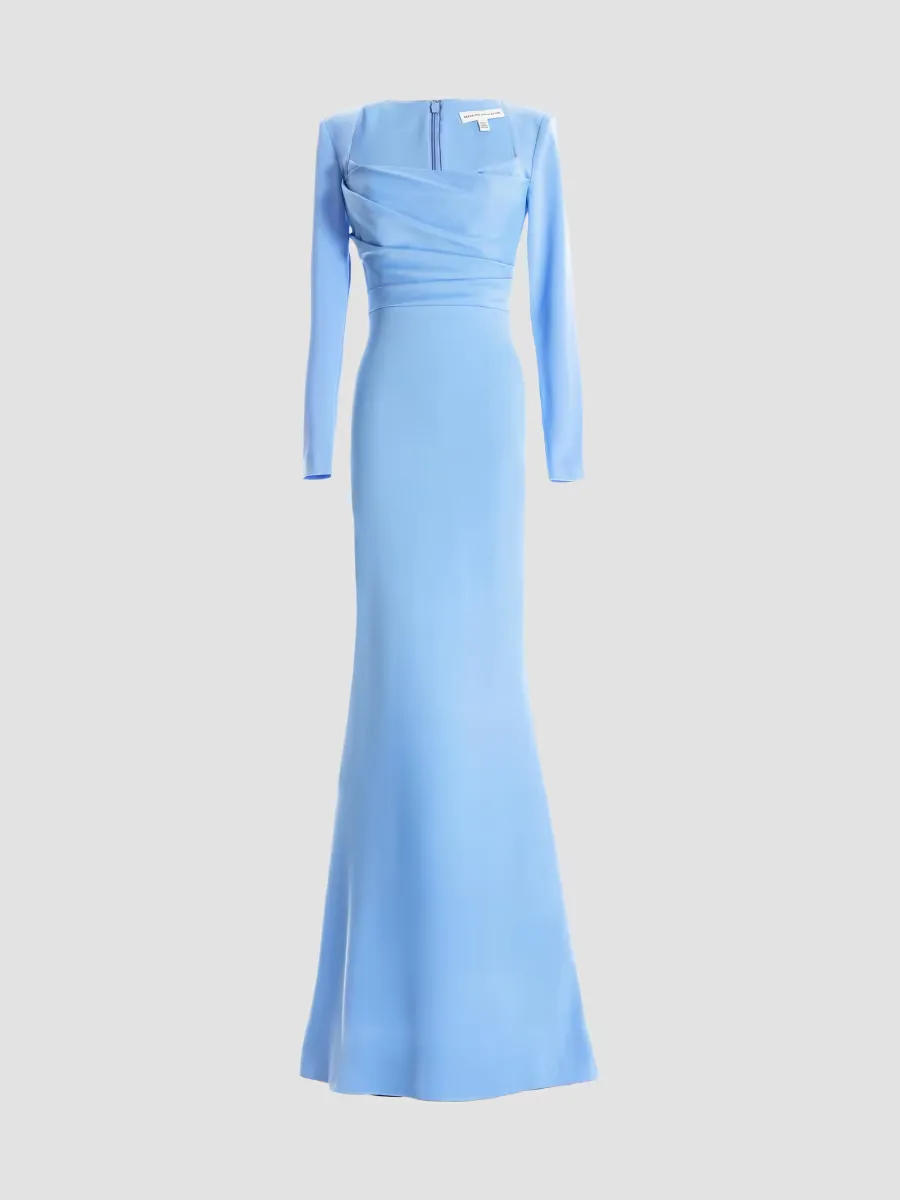 Delores Satin Square Neck Mermaid Gown by Dress the Population