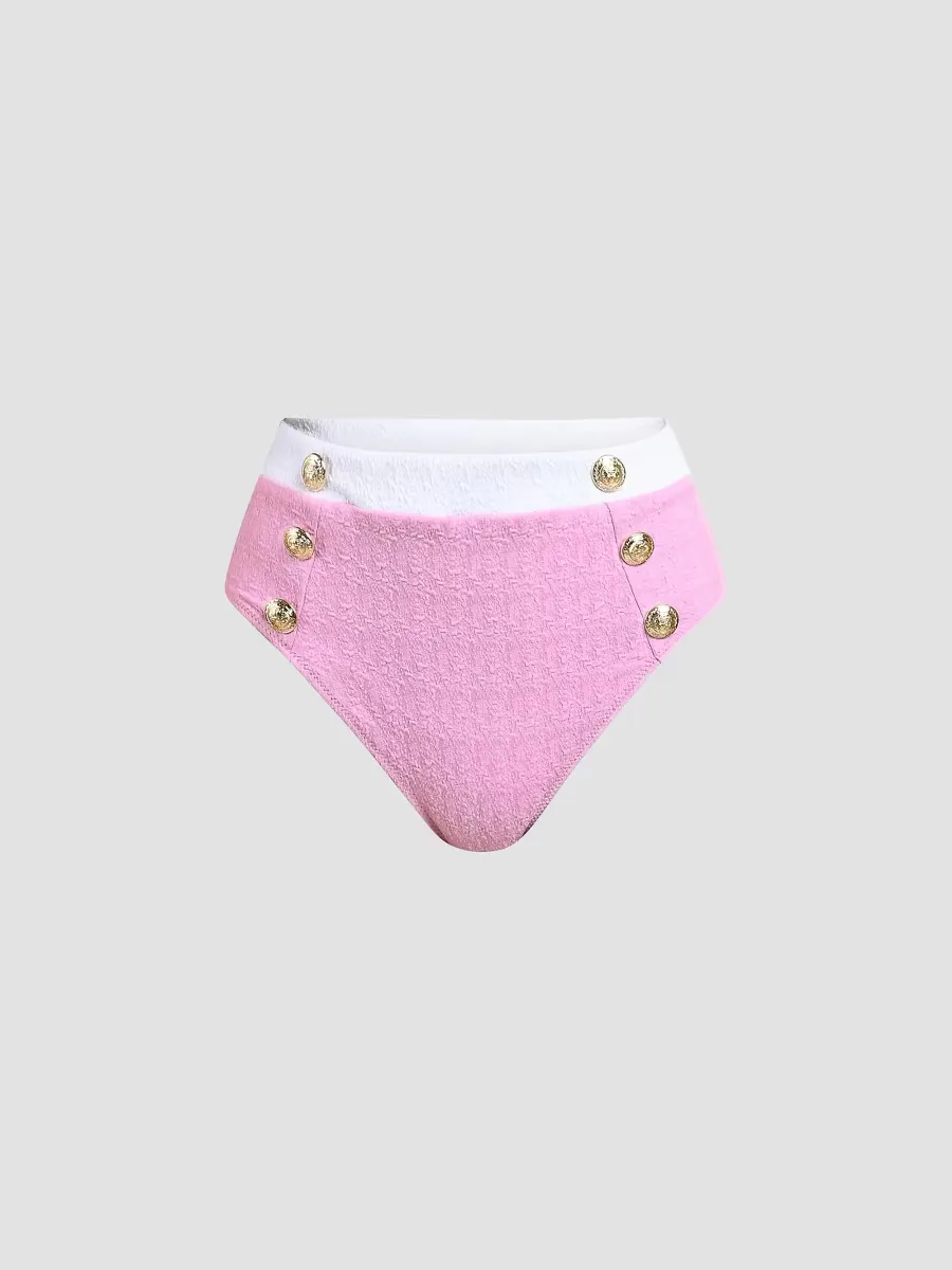 Colorblock Chic Vanessa High-Waisted Bikini Bottom by L'AGENCE