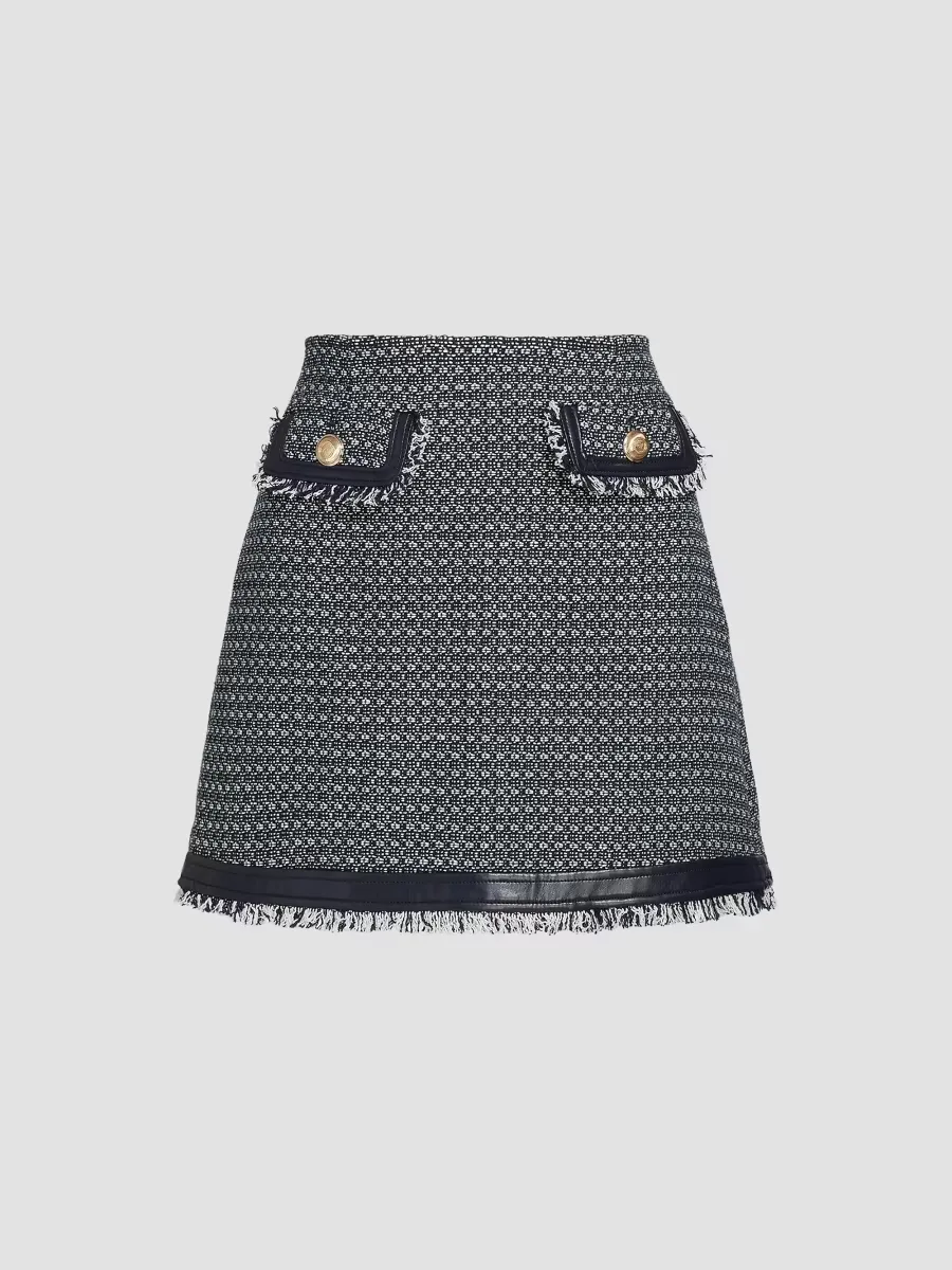 Deva Birdseye Tweed Miniskirt by Cinq  Sept