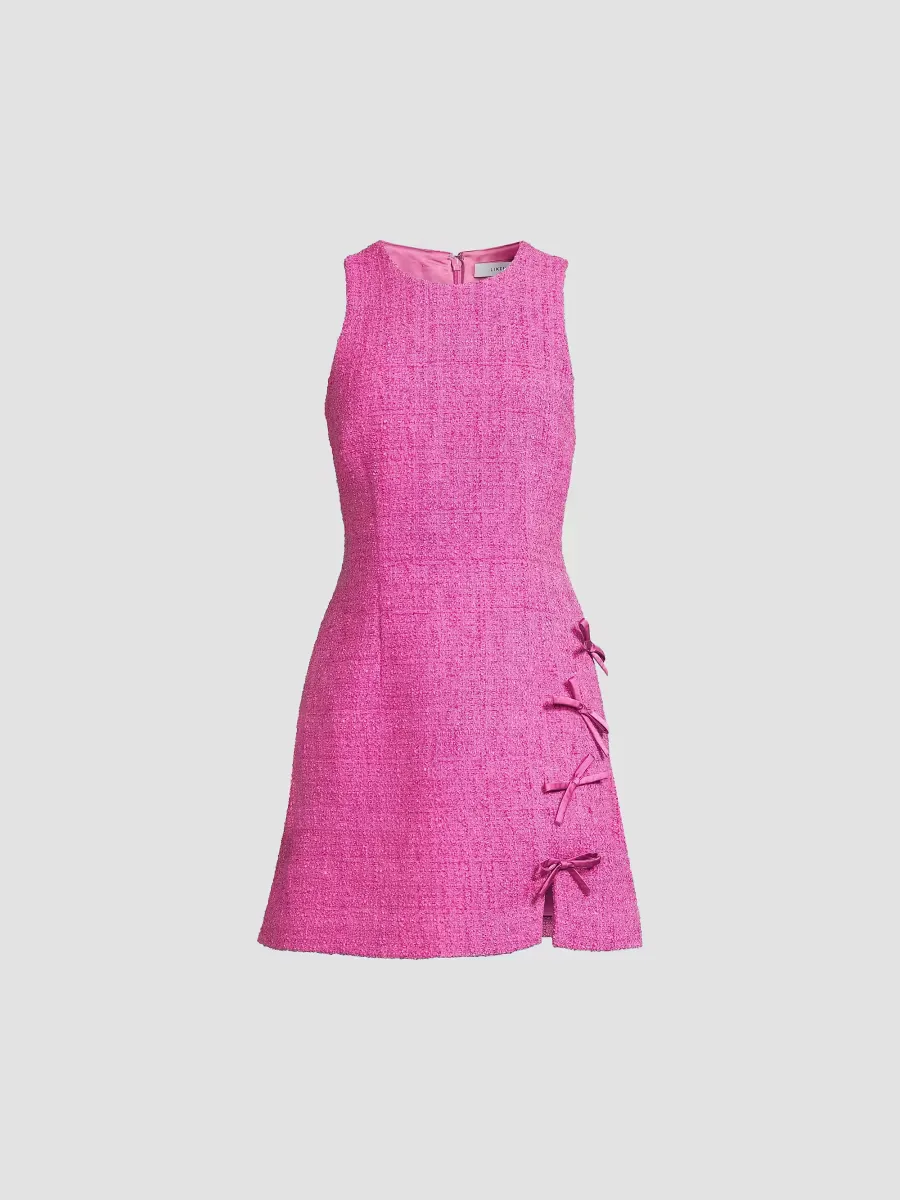 Drop 11 Floriana Bow-Detail Tweed Minidress