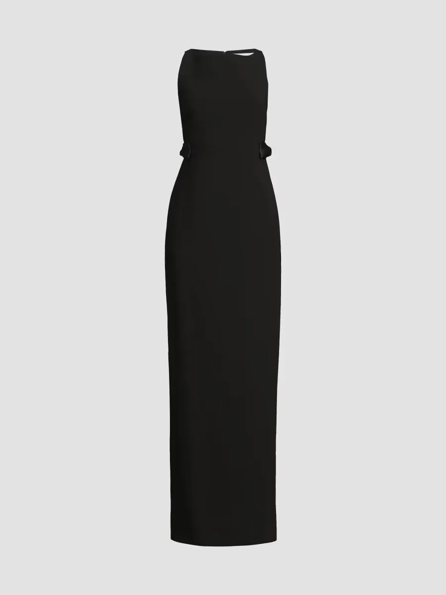 Bryanna Satin Bow-Detail Column Gown by LIKELY