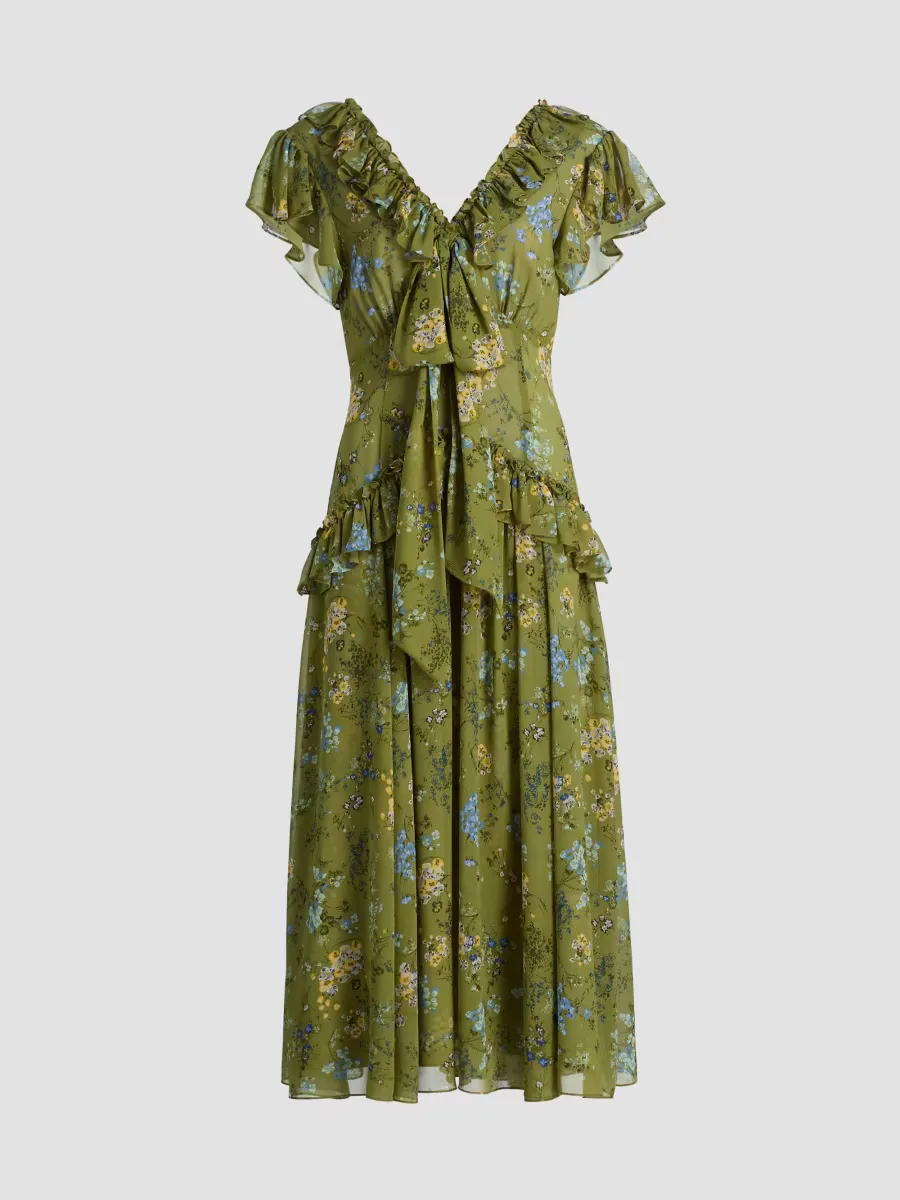 Sevi Windswept Floral Midi Dress by Cinq  Sept