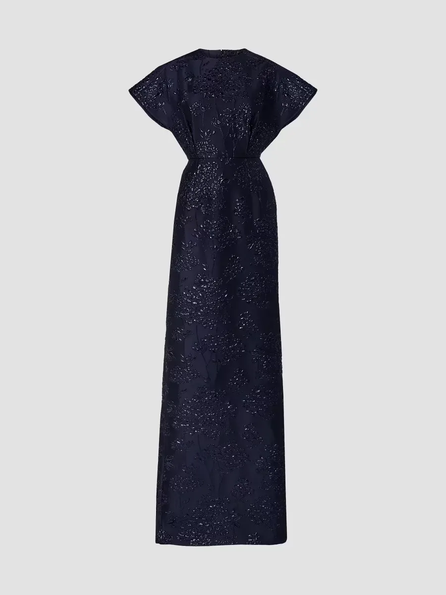 Embellished Fan Bodice Gown