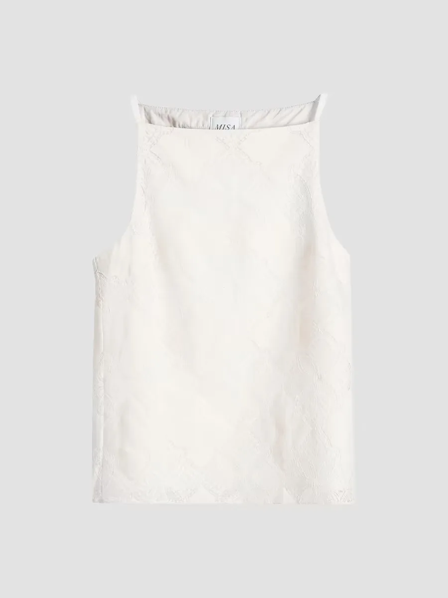 Prisha Jacquard Boxy Sleeveless Top by Misa