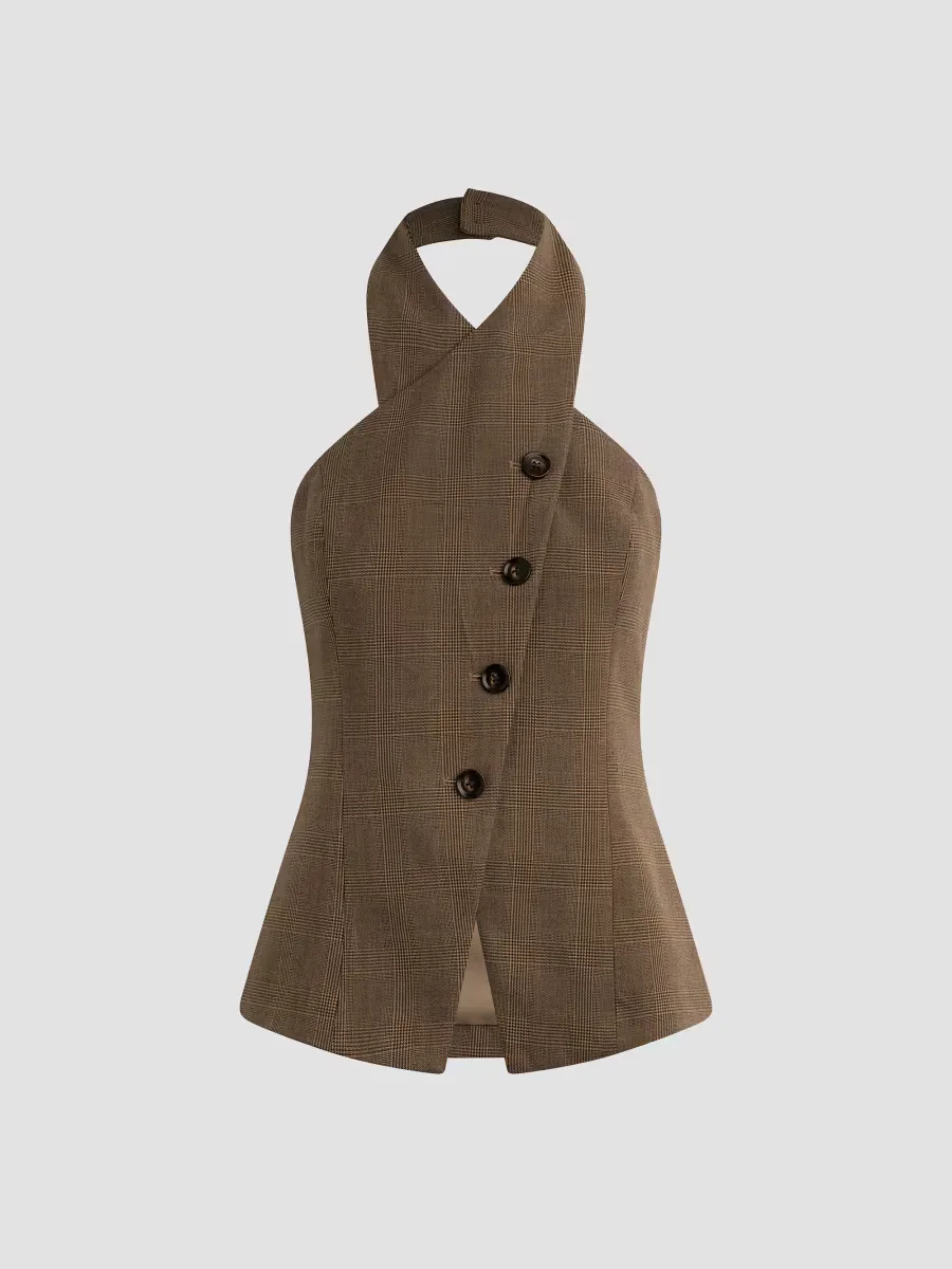 The Crossover Glen Check Vest by Favorite Daughter