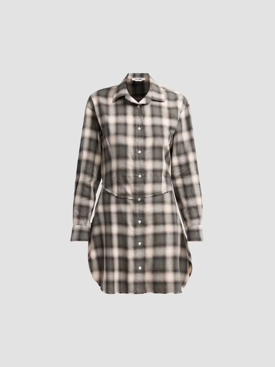 Agnes Plaid Cotton Mini Dress by Re/Done