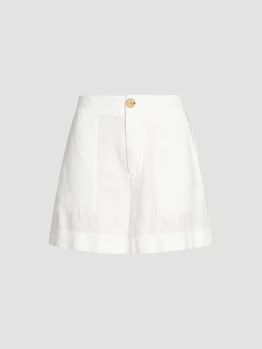 Mid-Rise Hemp Shorts by Vince