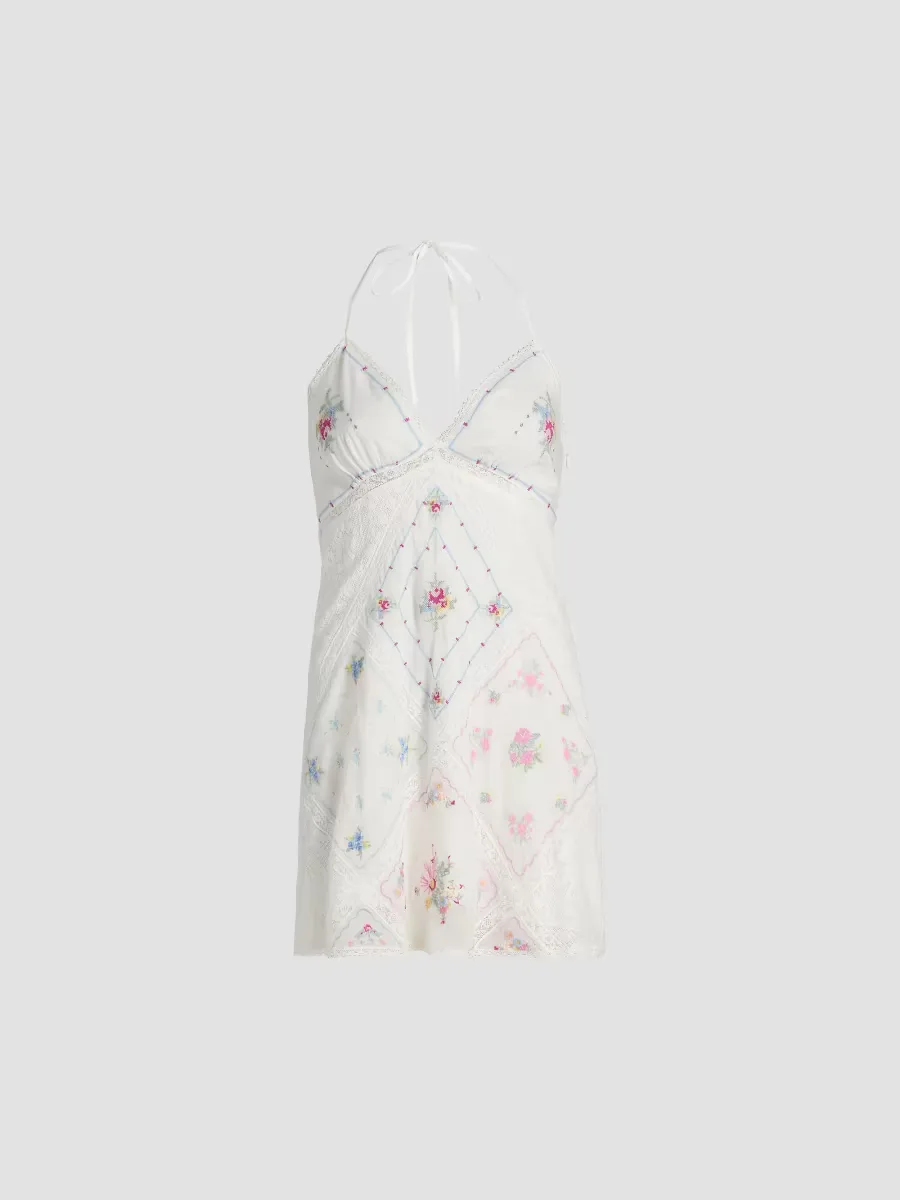 Elira Embroidered Cotton Minidress by LoveShackFancy