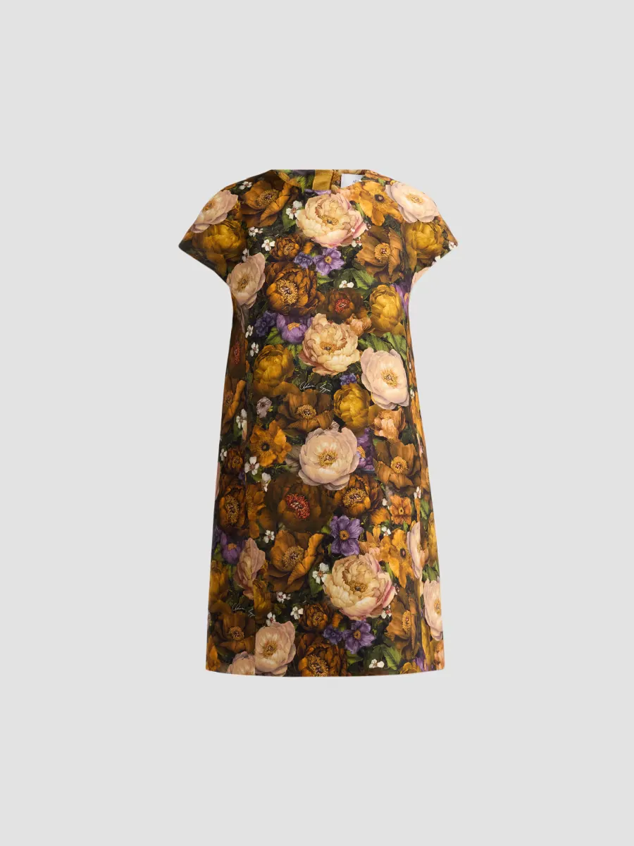 Agata Floral Wool & Silk Mini Dress by Adam Lippes
